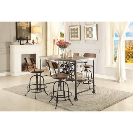 Angstrom Counter Height Dining 5pc set (TABLE+4SIDE CHAIRS) with Wine Rack A